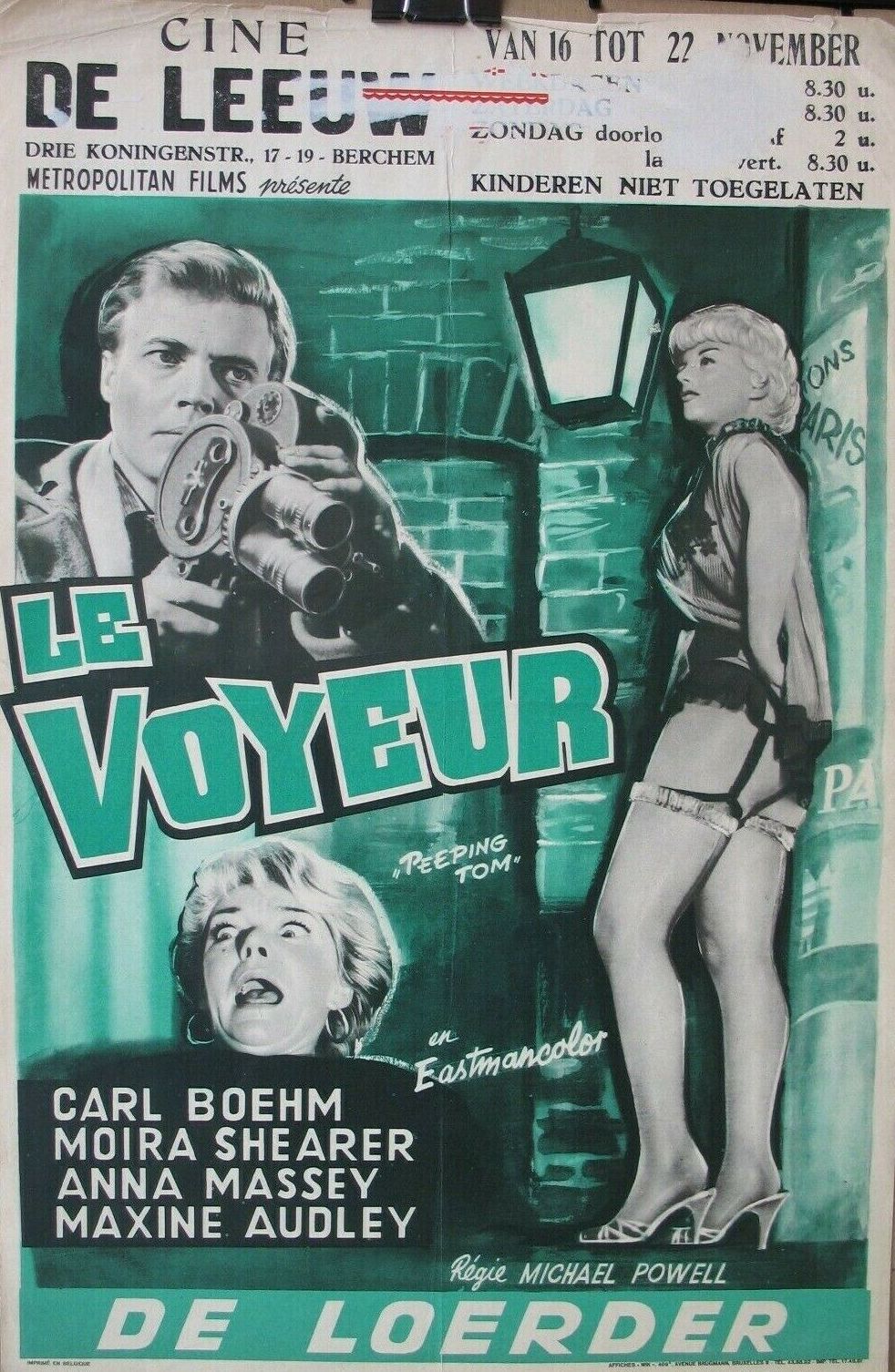 Peeping Tom (1960) 14x21 Belgian poster -