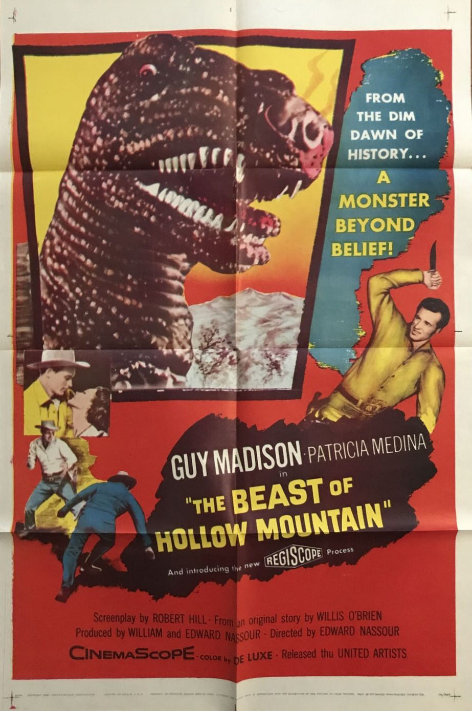 Alternate Movie   Poster 1956 1950's Sci-Fi The Beast of Hollow Mountain 