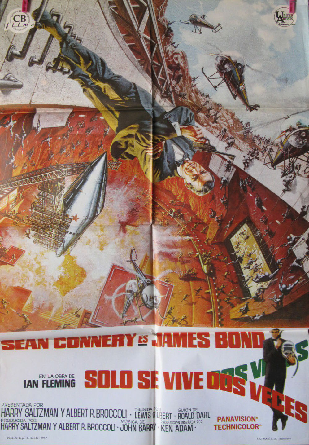 You Only Live Twice 1967 Spanish One Sheet Poster