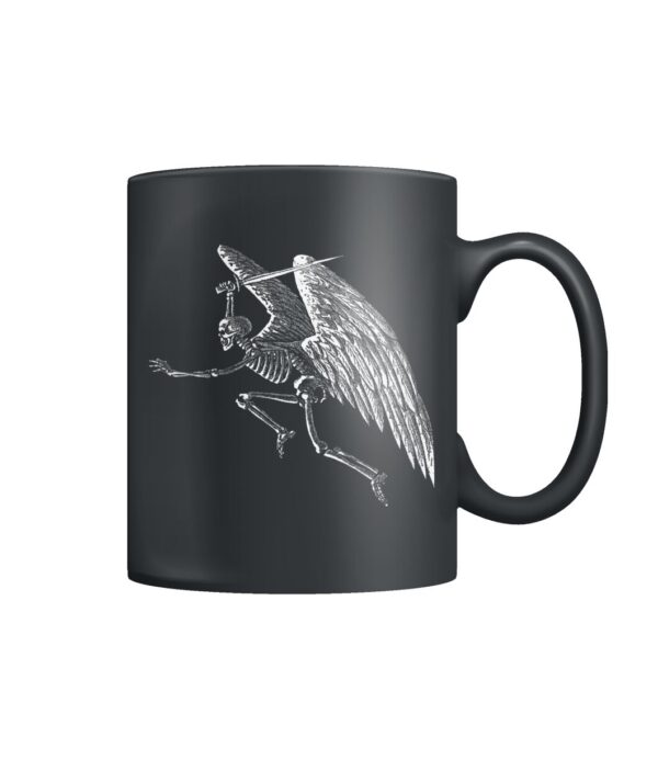 Vintage skeleton with wings mug