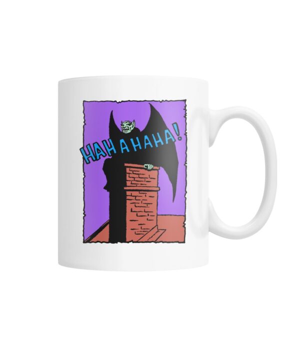 Vintage horror comic pop art design - vampire on roof mug