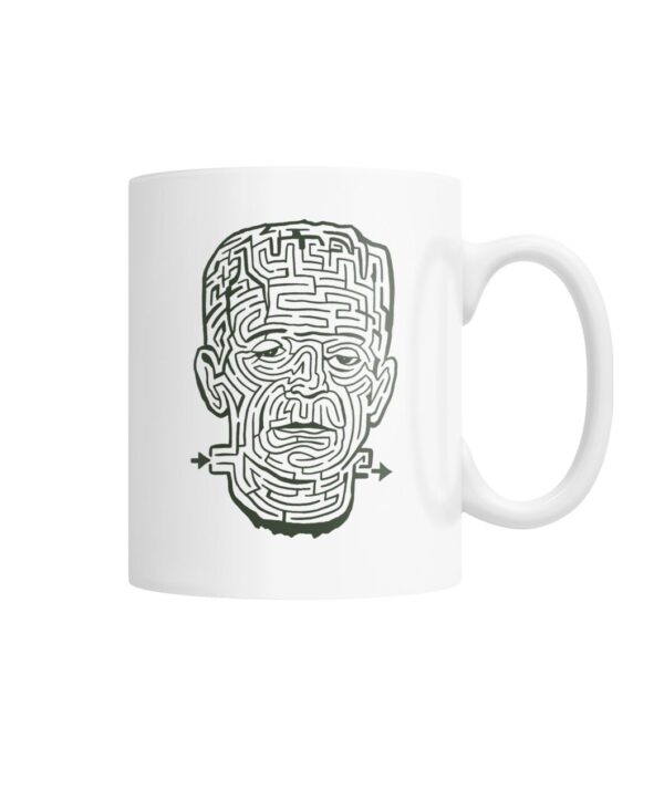 Vintage illustration – Frankenstein monster maze – dark green mug