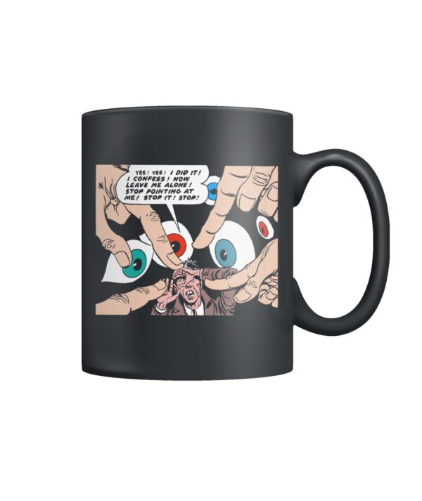 Vintage horror comic pop art design "I confess" mug